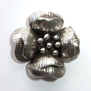Large Sterling Silver Poppy Flower Pendant